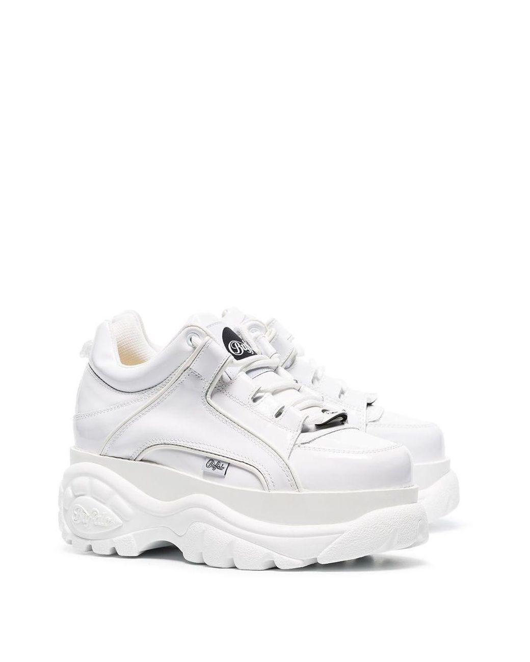 buffalo white platform trainers