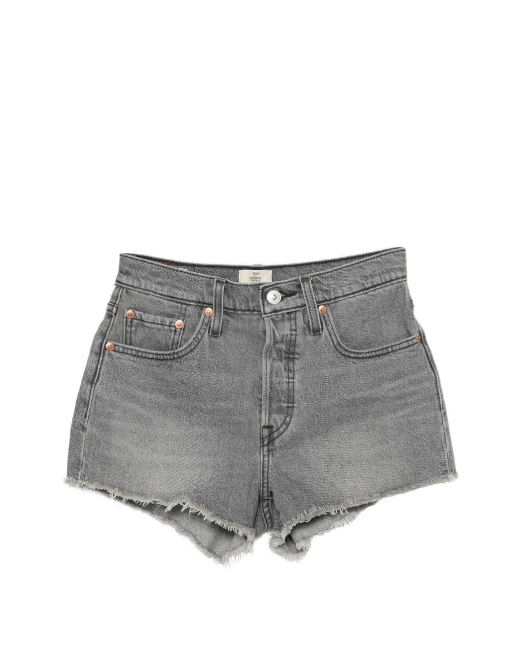 Levi's Gray Frayed Shorts