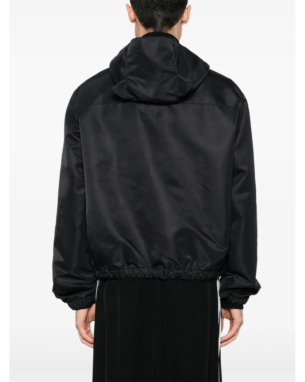 Coperni Black Satin-Finish Hooded Jacket