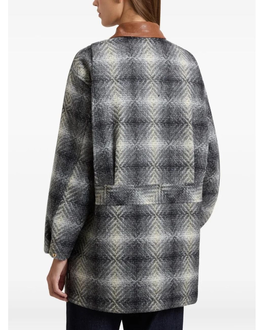 Woolrich Gray Check Wool Coat