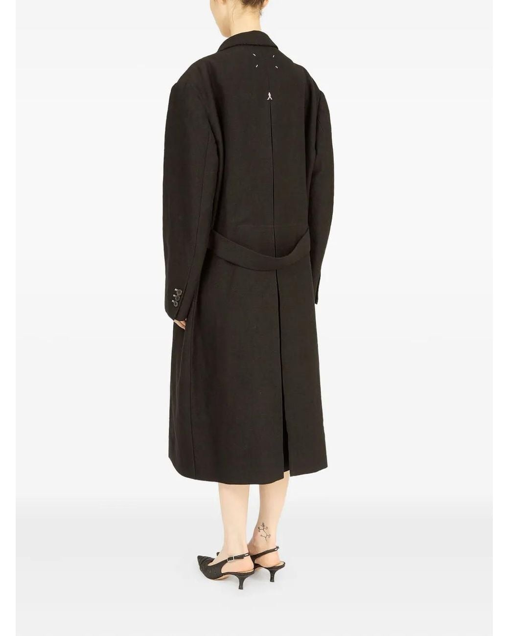 Maison Margiela Black Four-Stich Coat