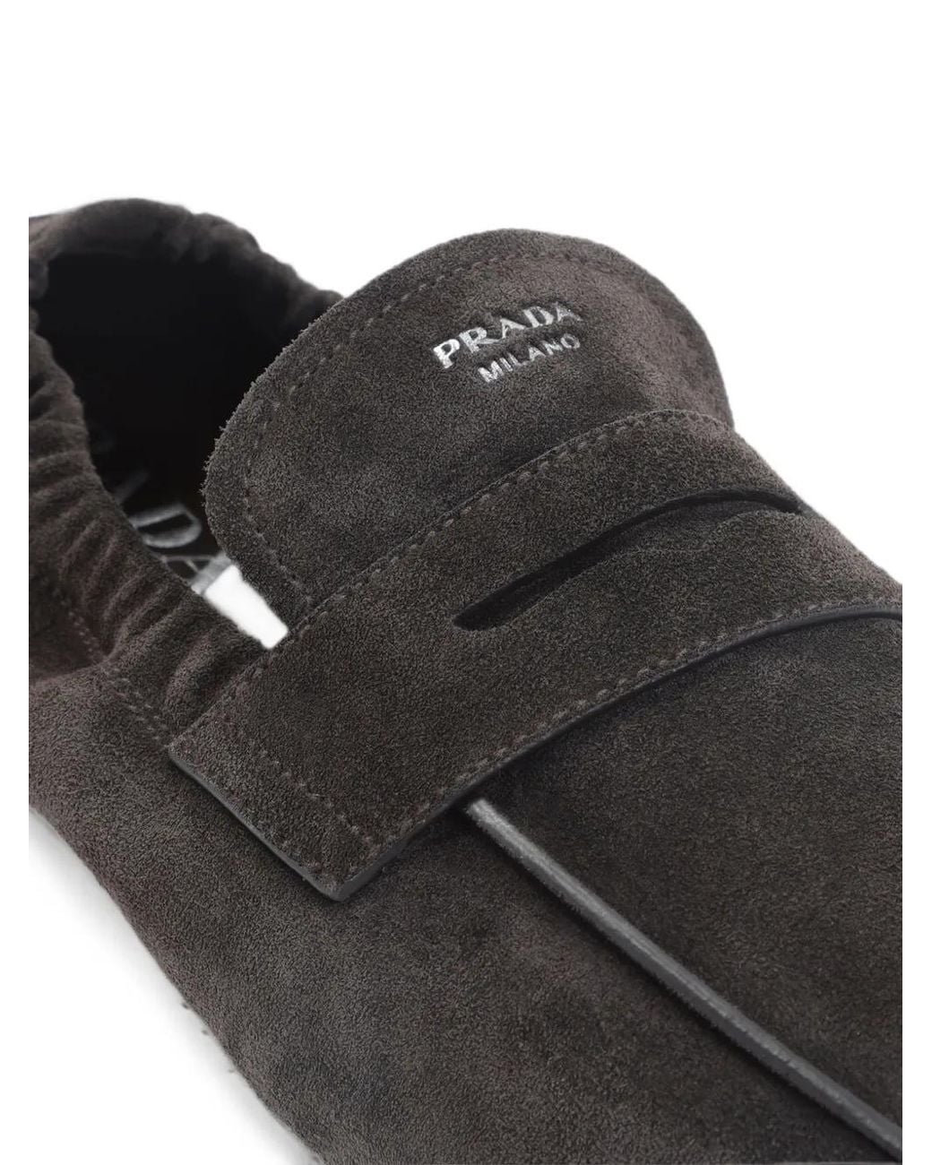 Prada White Suede Penny Loafers for men