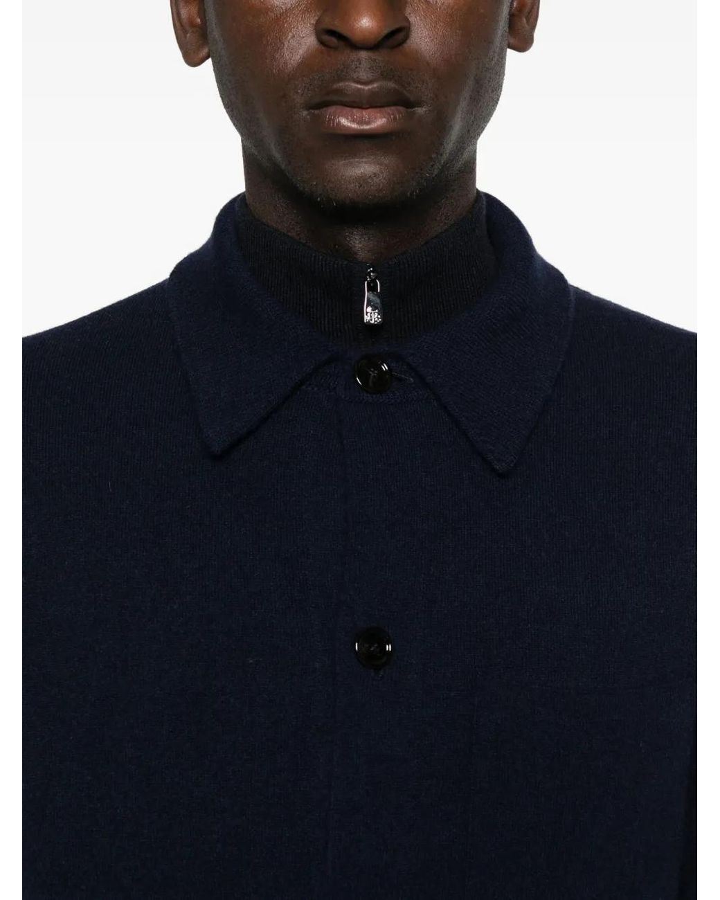Lardini Blue Patch-Pocket Button Cardigan for men