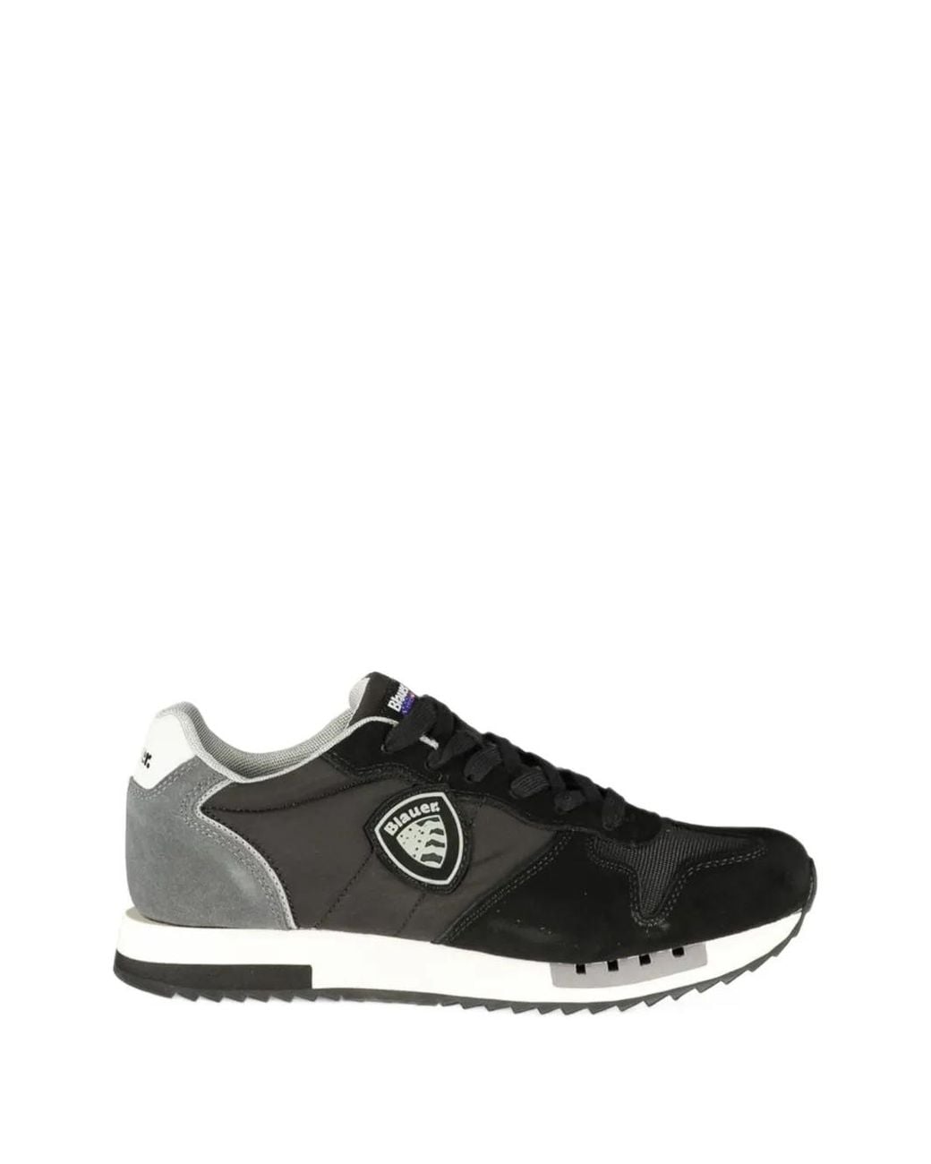 Blauer Black Queens Logo-Patch Panelled Sneakers for men