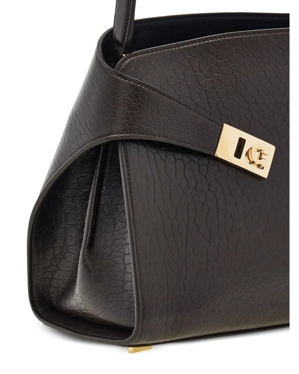 Ferragamo Black Medium Hug Gancini-Buckles Shoulder Bag
