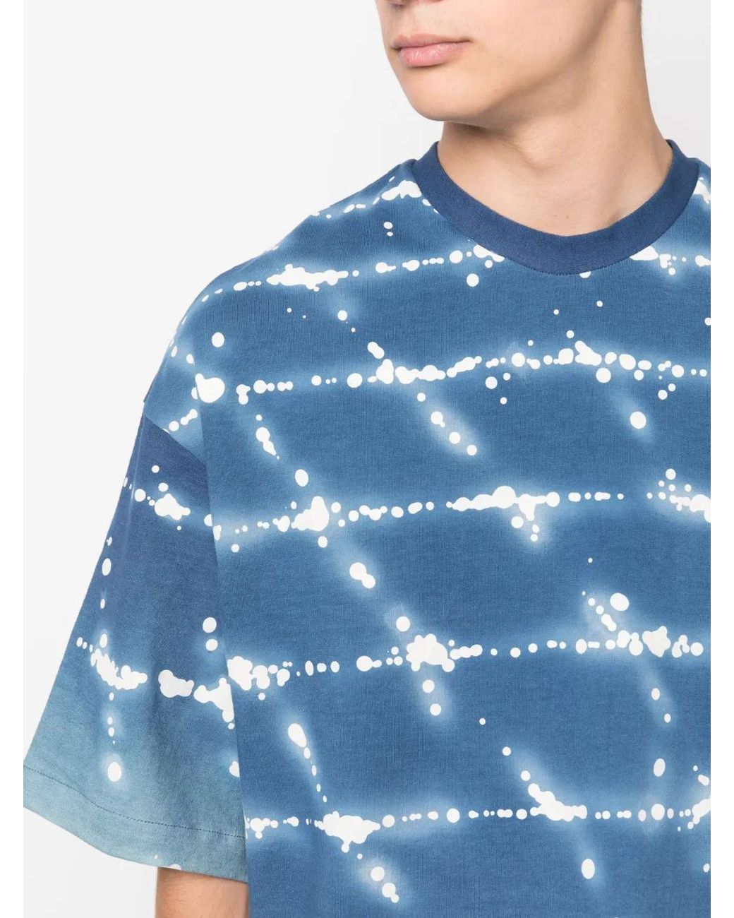 Jil Sander Blue Graphic-Print Cotton T-Shirt for men
