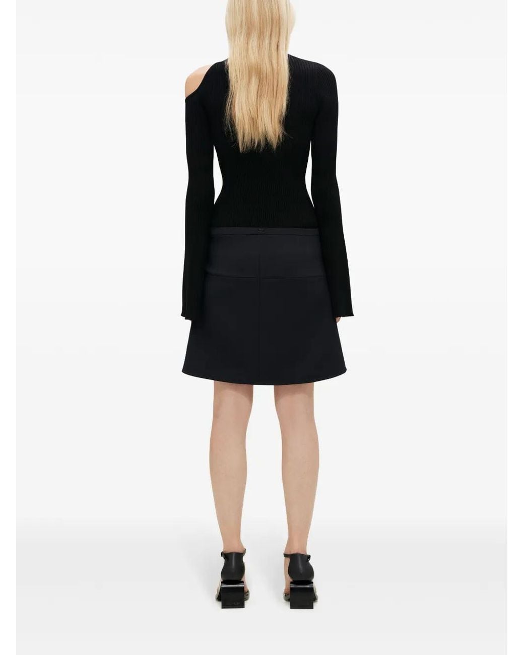Courreges Black Cut-Out Ribbed Jumper
