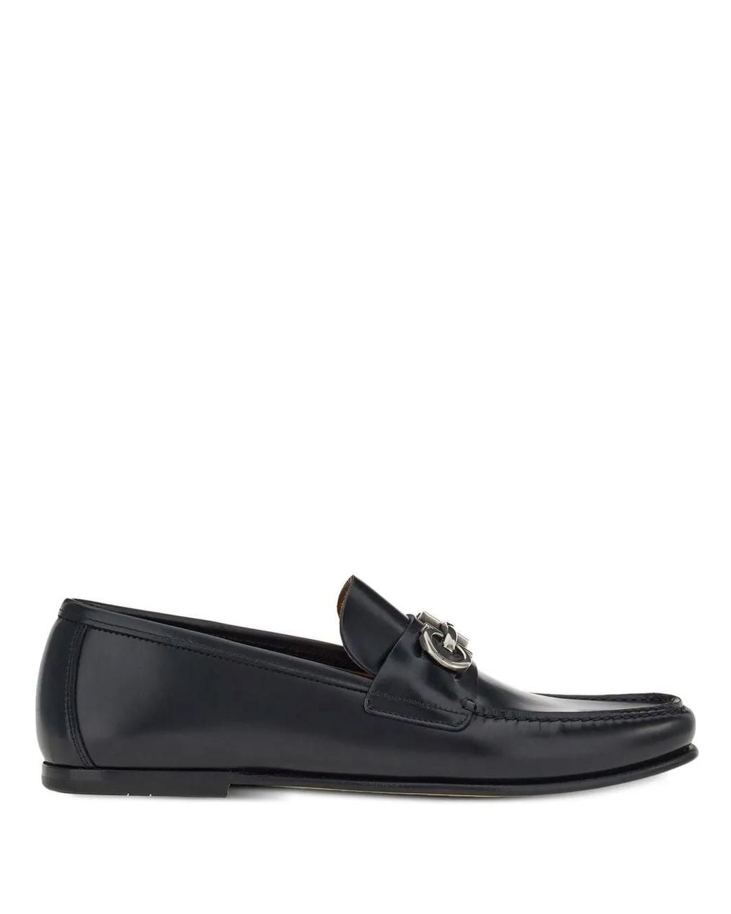 Ferragamo Blue Gancini-Buckle Loafers for men