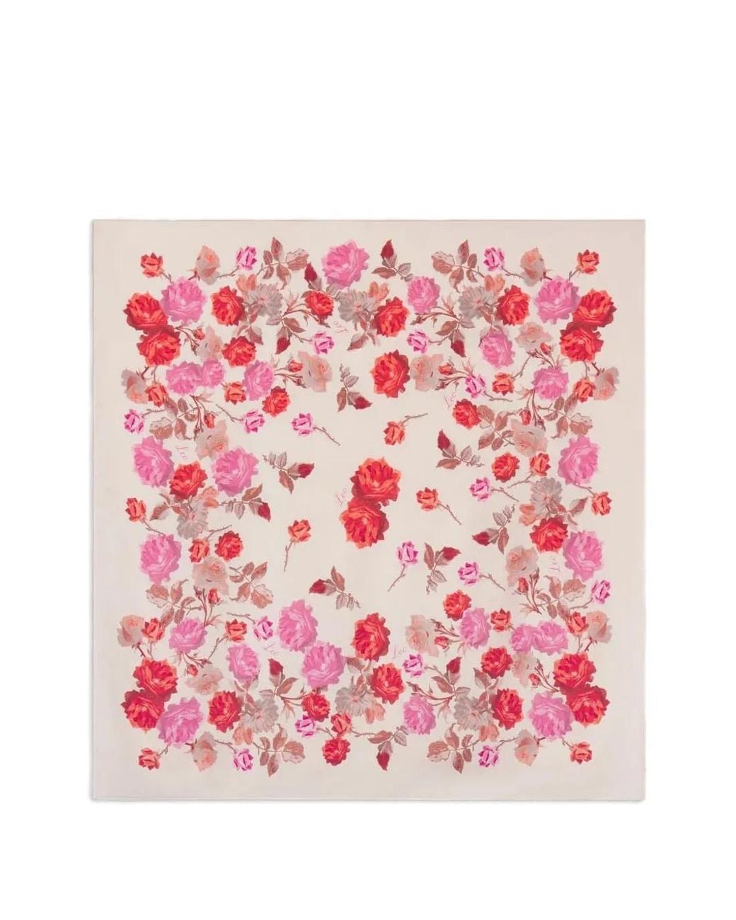 FRAME Pink Lucky Floral-Print Scarf