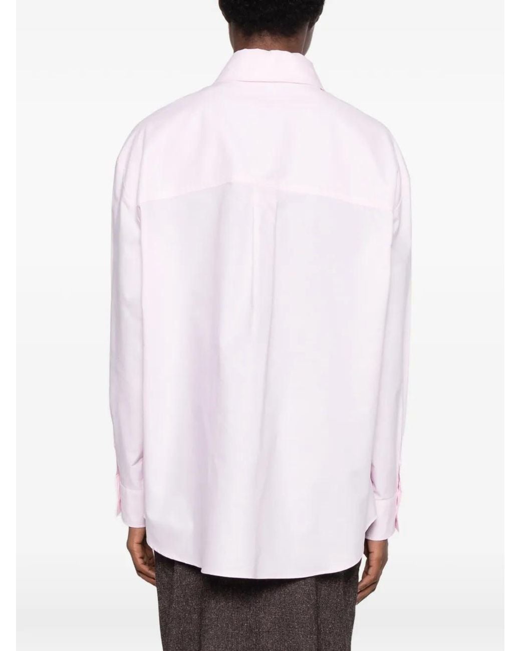 Manuel Ritz Pink Drop-Shoulder Long-Sleeve Shirt