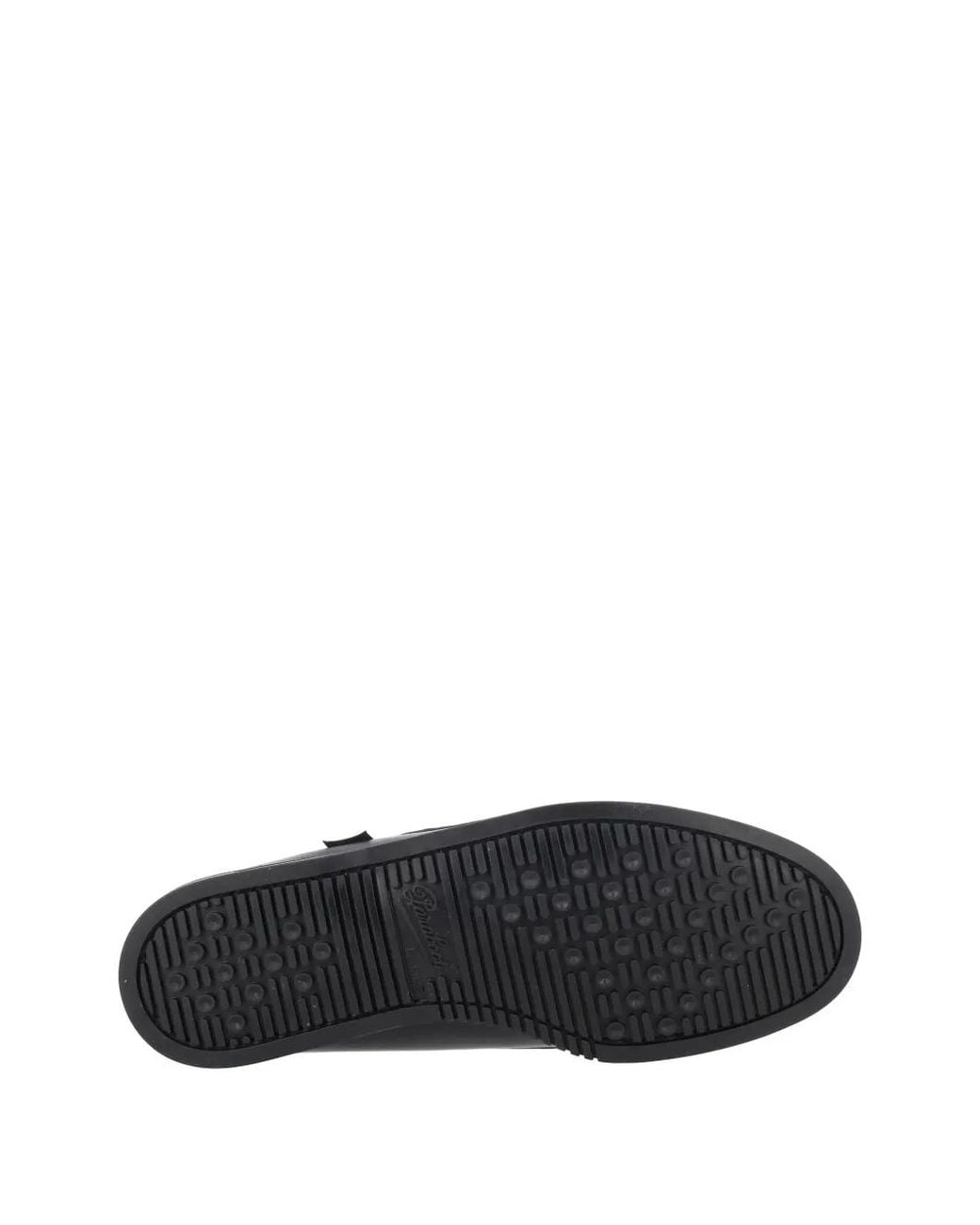 Paraboot Black Barth Contrast-Stitching Boat Shoes for men