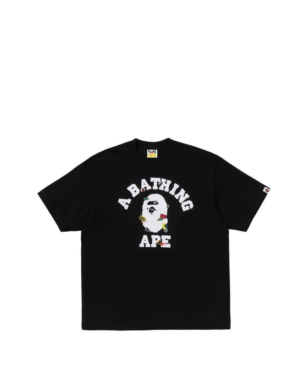 A Bathing Ape Black Logo-Print Short-Sleeve T-Shirt for men