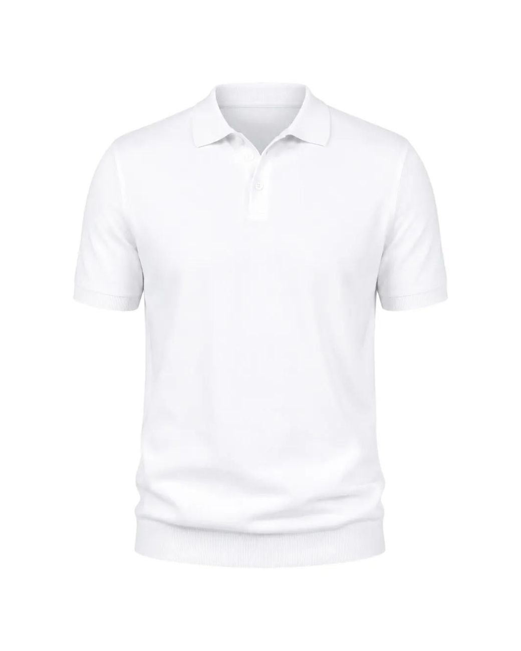 Amaranto White Short-Sleeve Polo Shirt for men