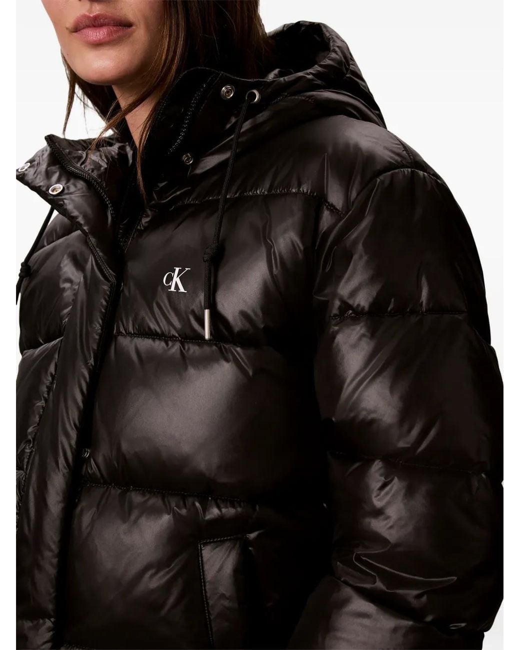 Calvin Klein Black Hooded Puffer Jacket