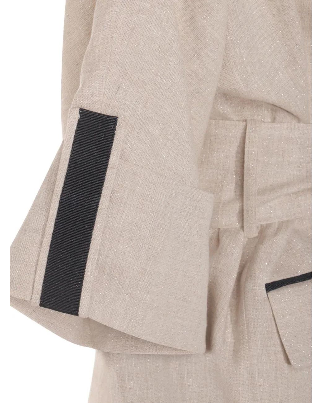 Eleventy White Belted Jacket