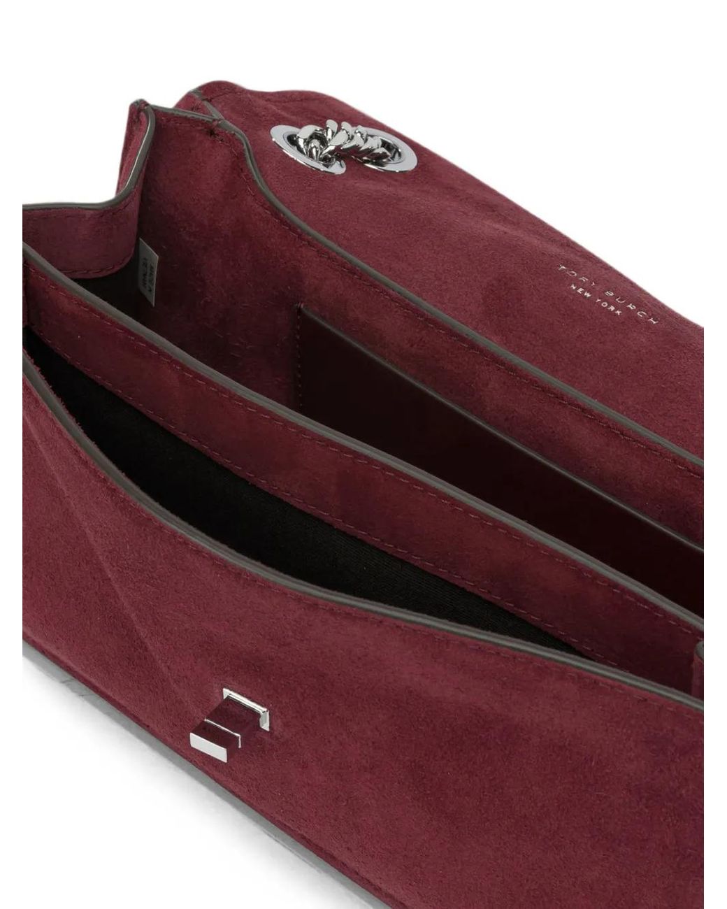 Tory Burch Purple Kira Turnlock Suede Shoulder Bag