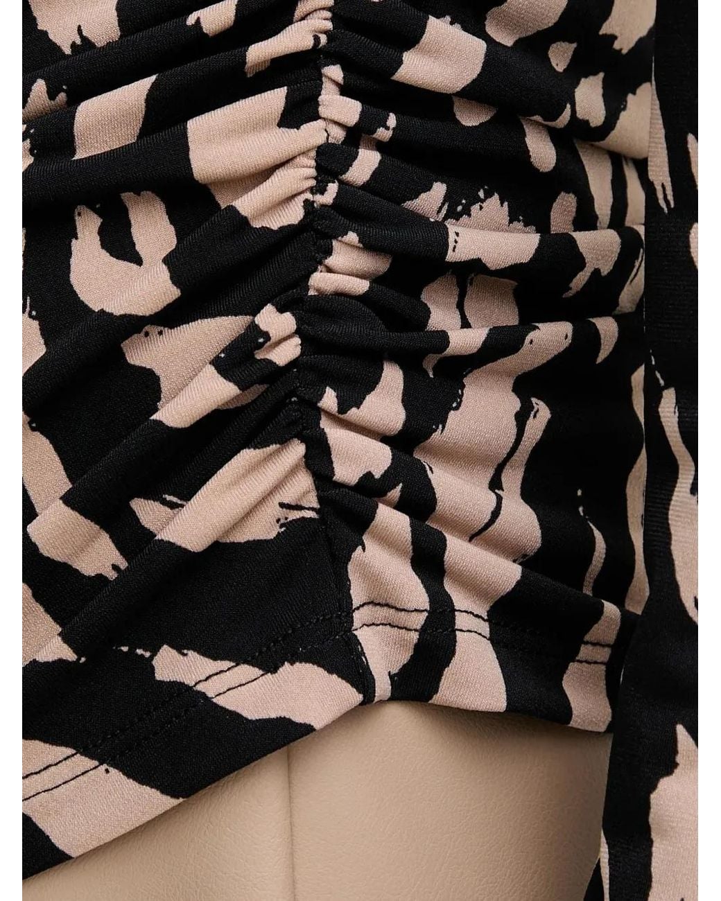 Joseph Ribkoff Black Printed Ruched Blouse