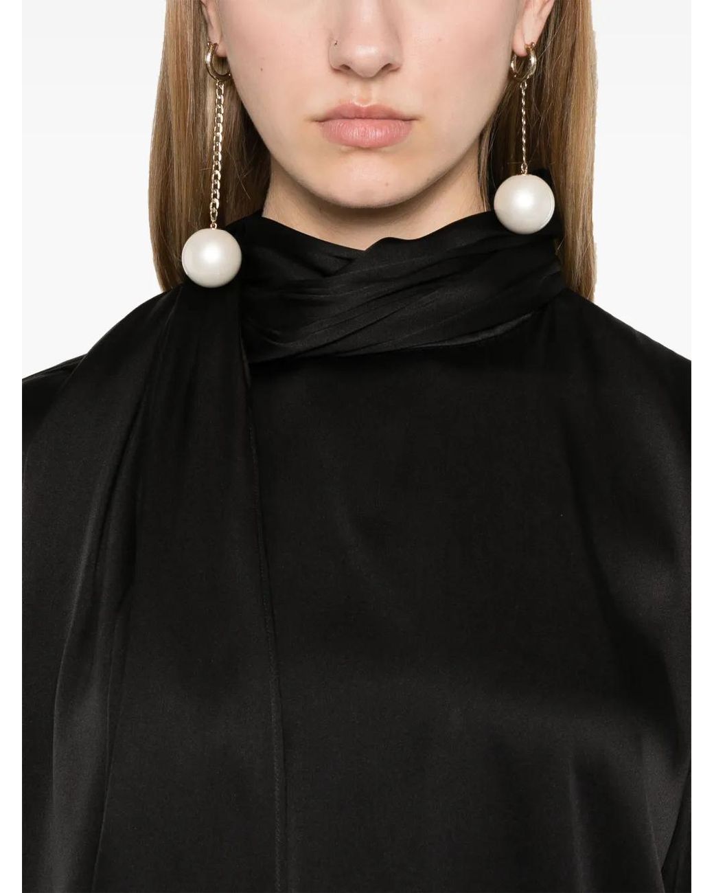 Magda Butrym Black Satin Blouse