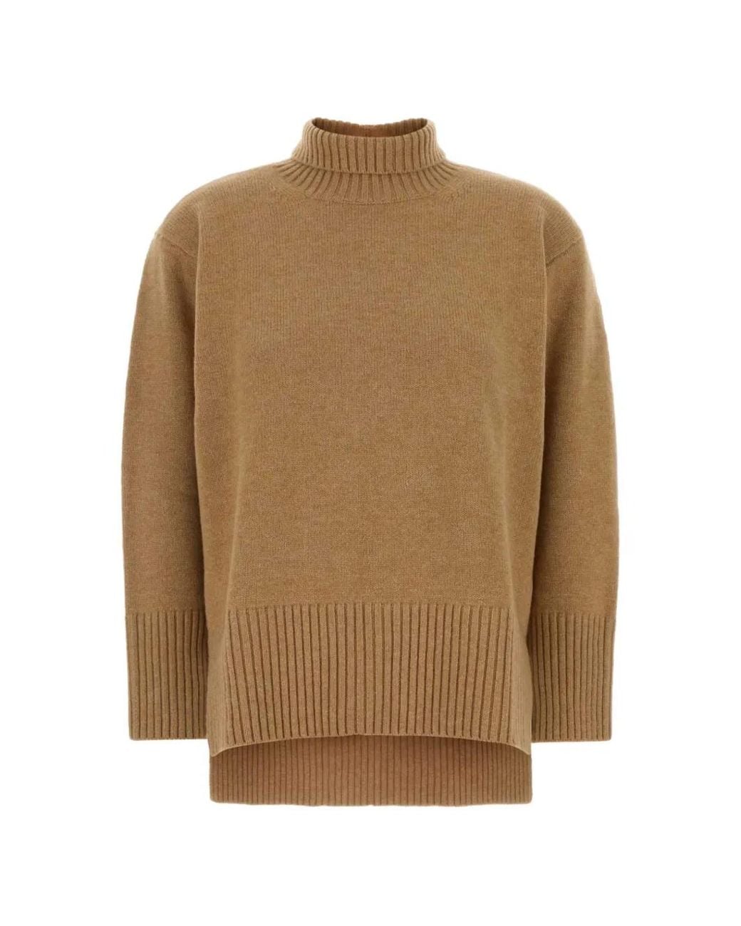 Calvin Klein Natural Ribbed-Knit High-Low Sweater