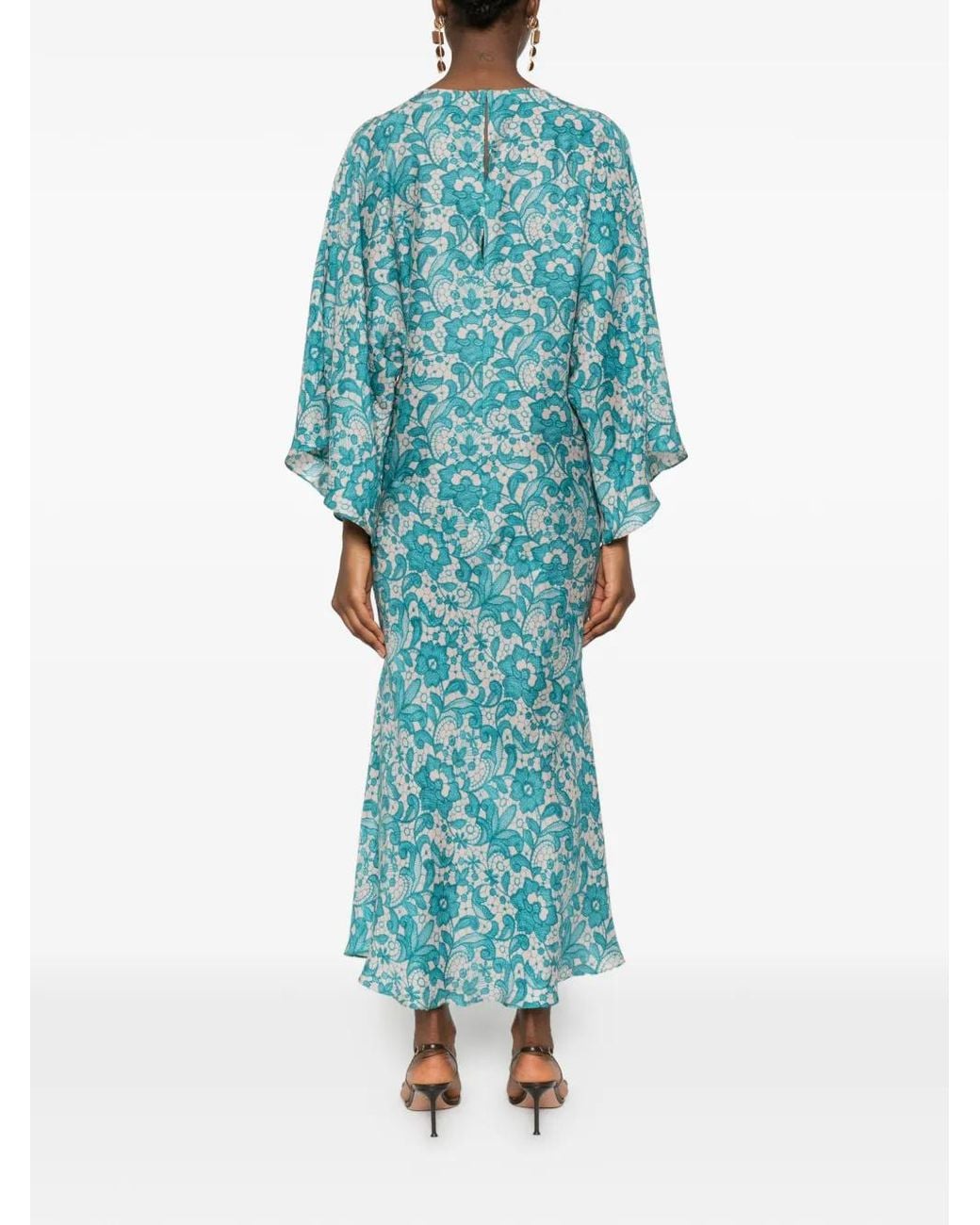 Gianluca Capannolo Blue Robbie Silk Midi Dress