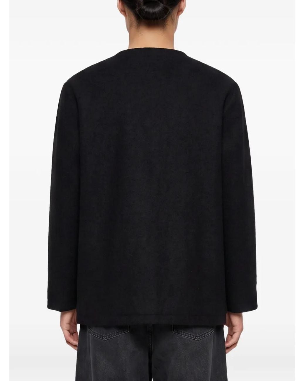 Our Legacy Black Button-Up Patch-Pocket Jacket for men