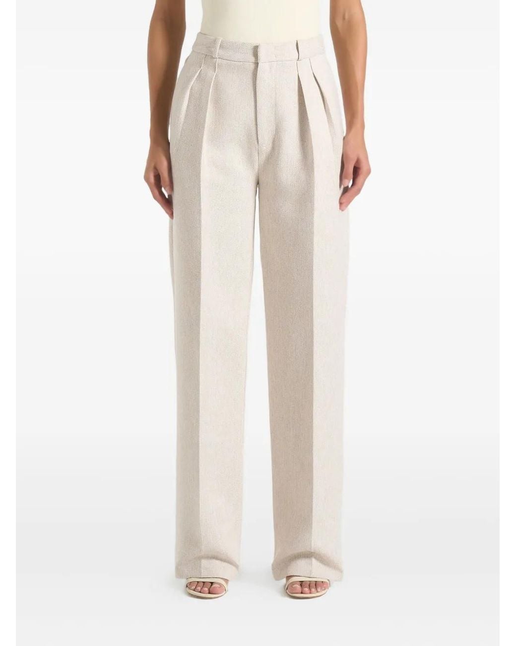 Manière De Voir Natural Julie Tailored Twin Pleat Trousers