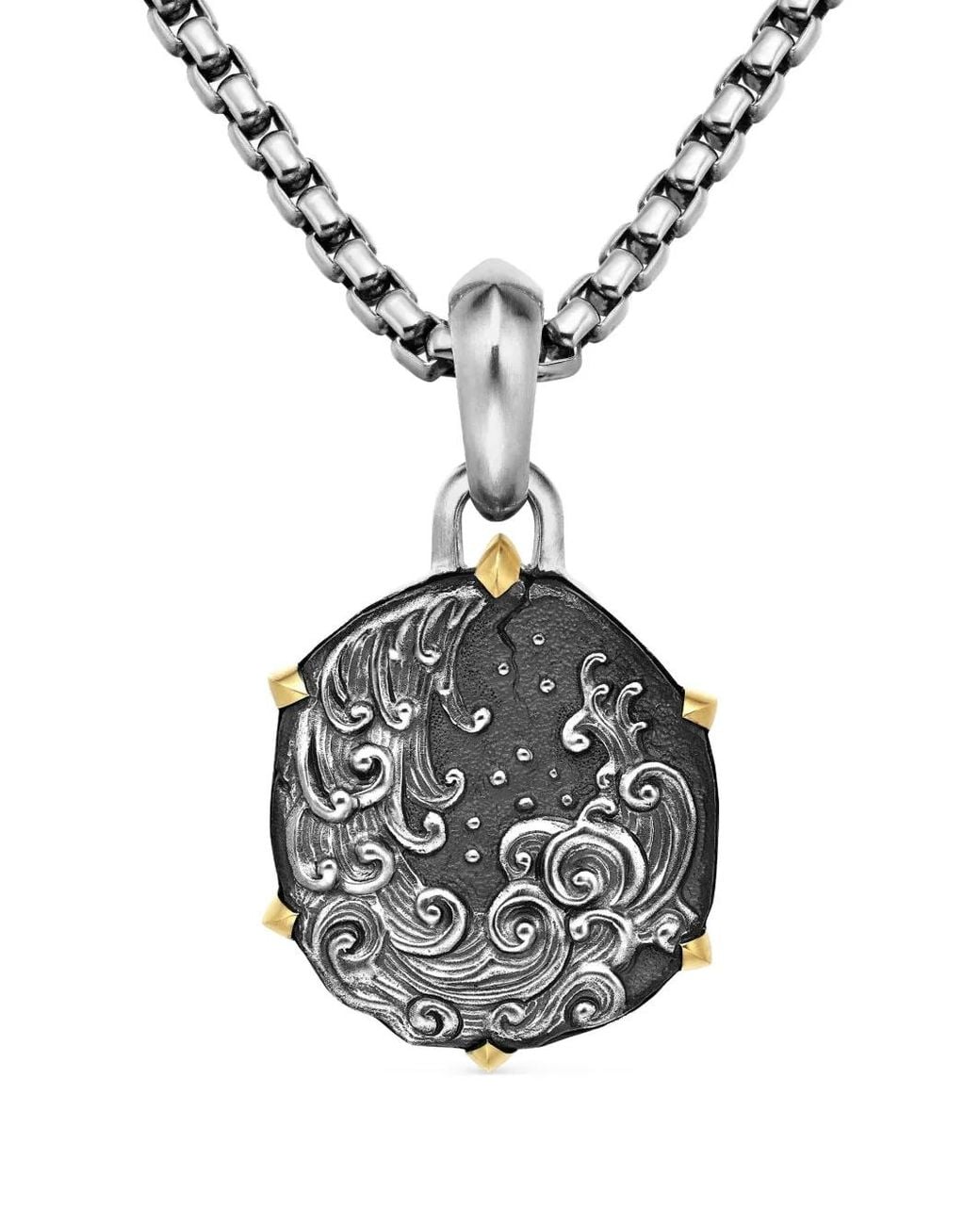 David Yurman Metallic 18Kt And Sterling Aquarius Amulet (33Mm) for men