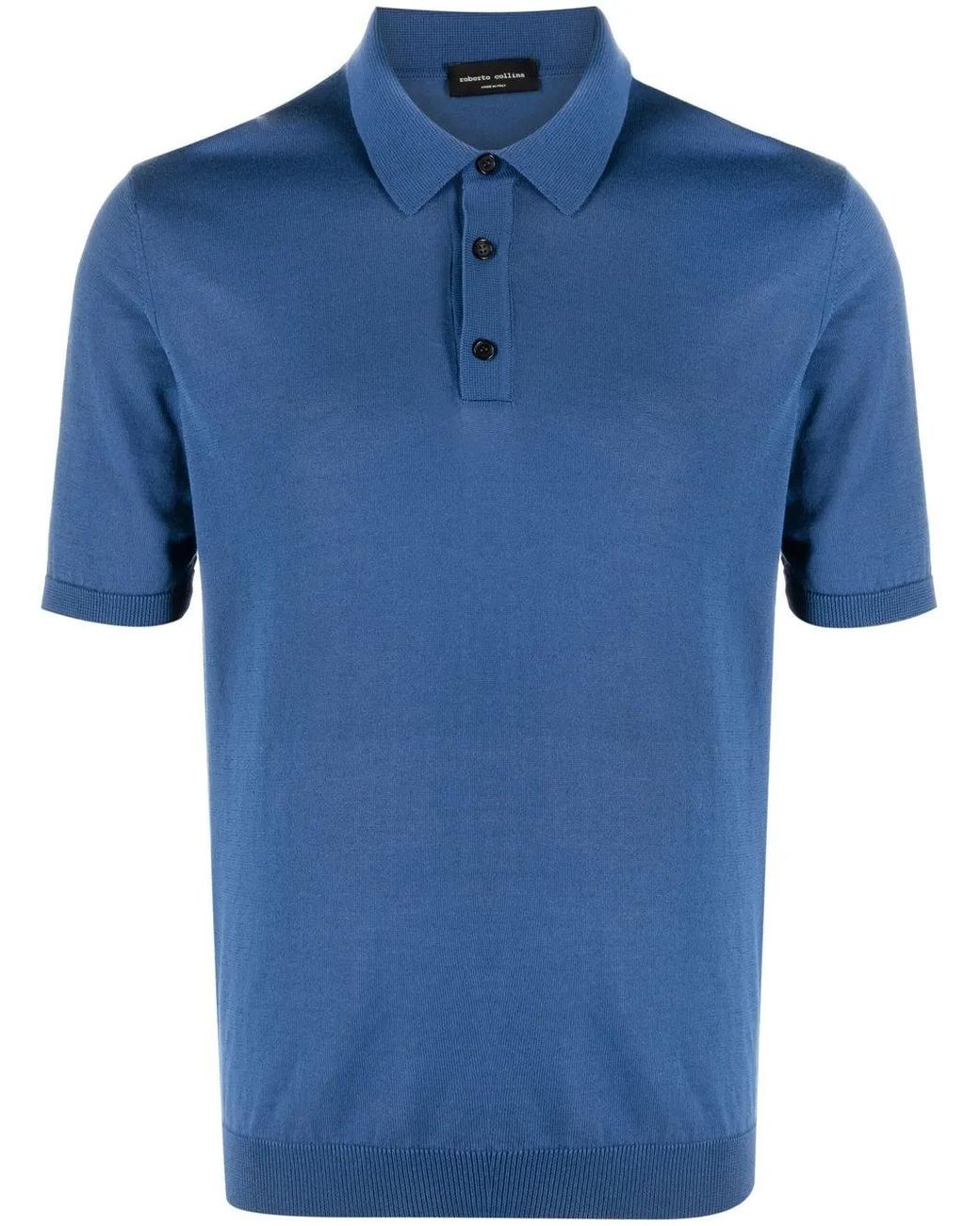 Roberto Collina Blue Cotton Polo Shirt for men