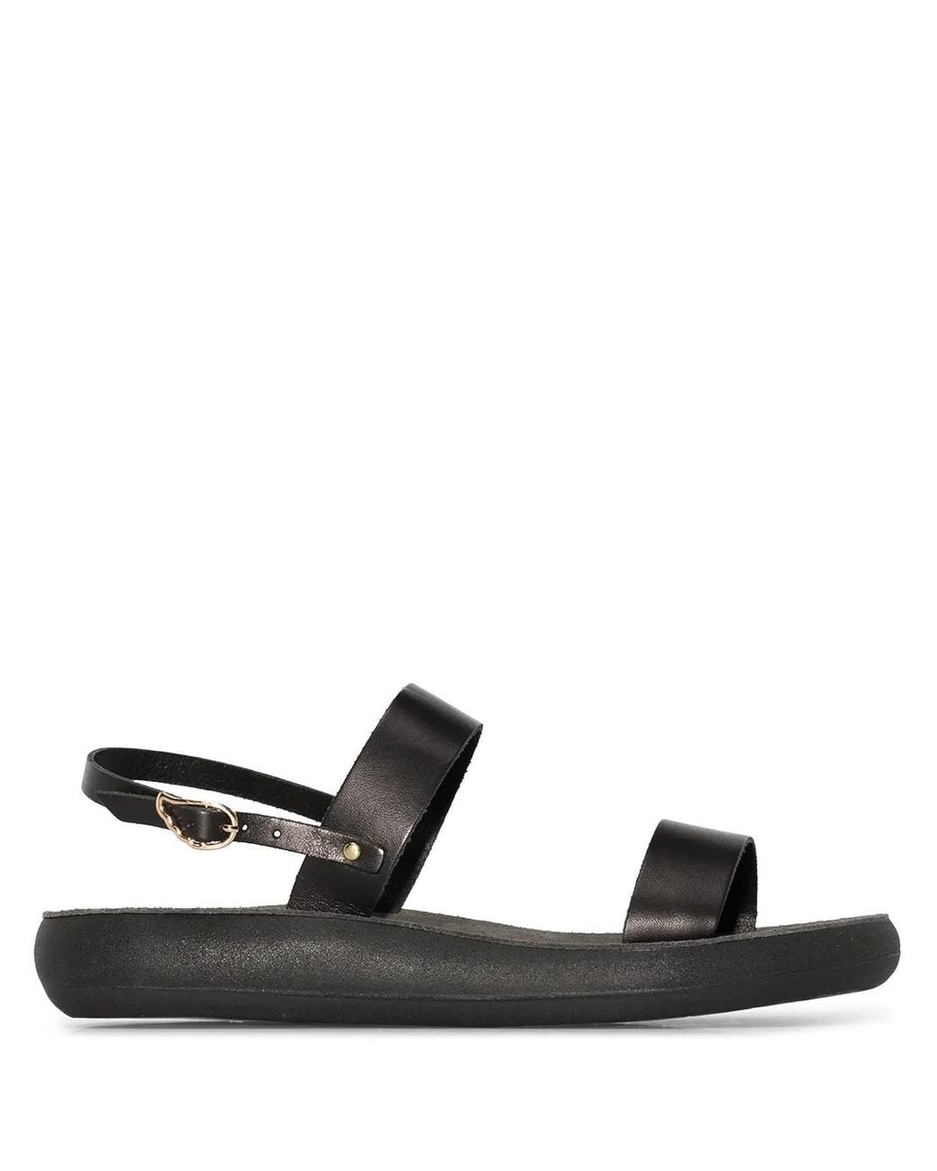 Ancient Greek Sandals Black Clio Comfort Flat Sandals