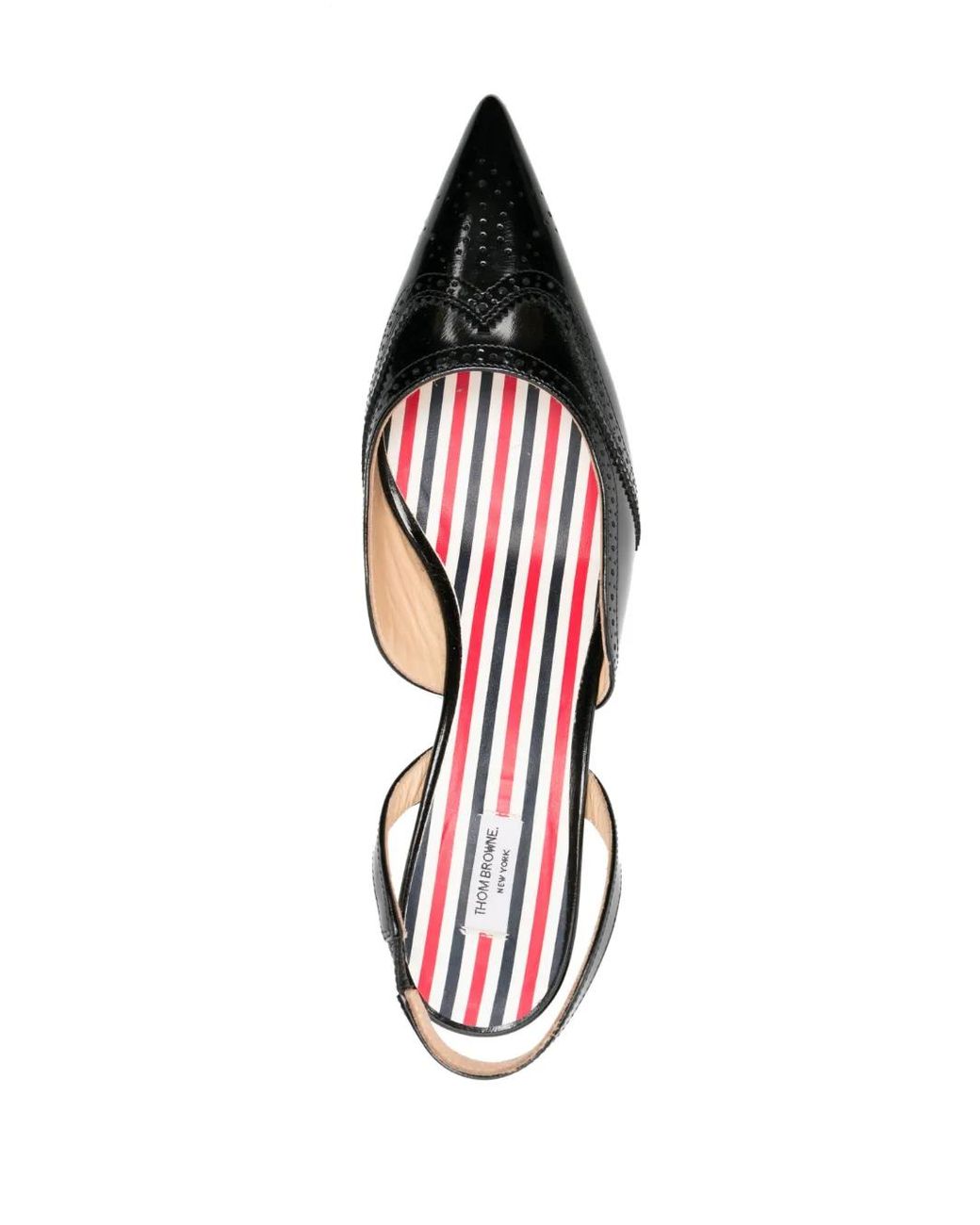 Thom Browne Black Calf Leather Pointed-Toe Pumps
