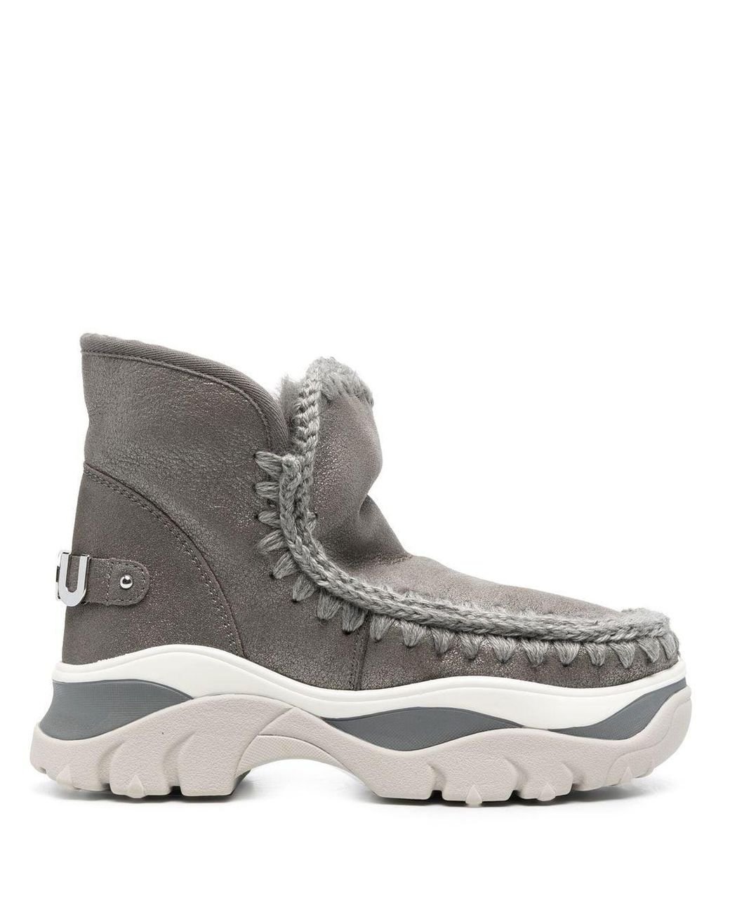Mou Chunky Ankle Boots in Gray | Lyst