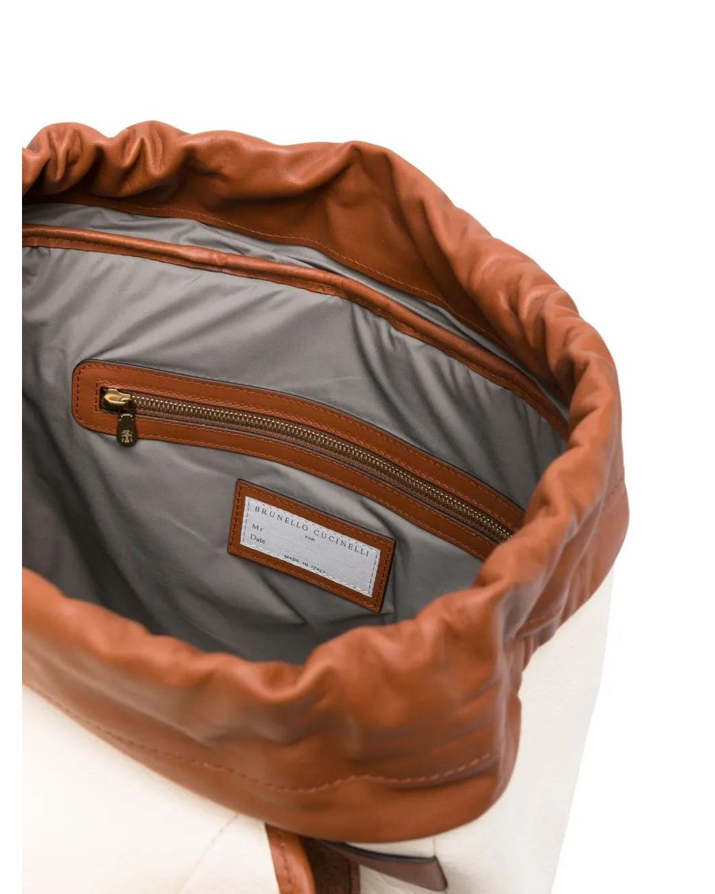 Brunello Cucinelli Brown Leather Backpack for men