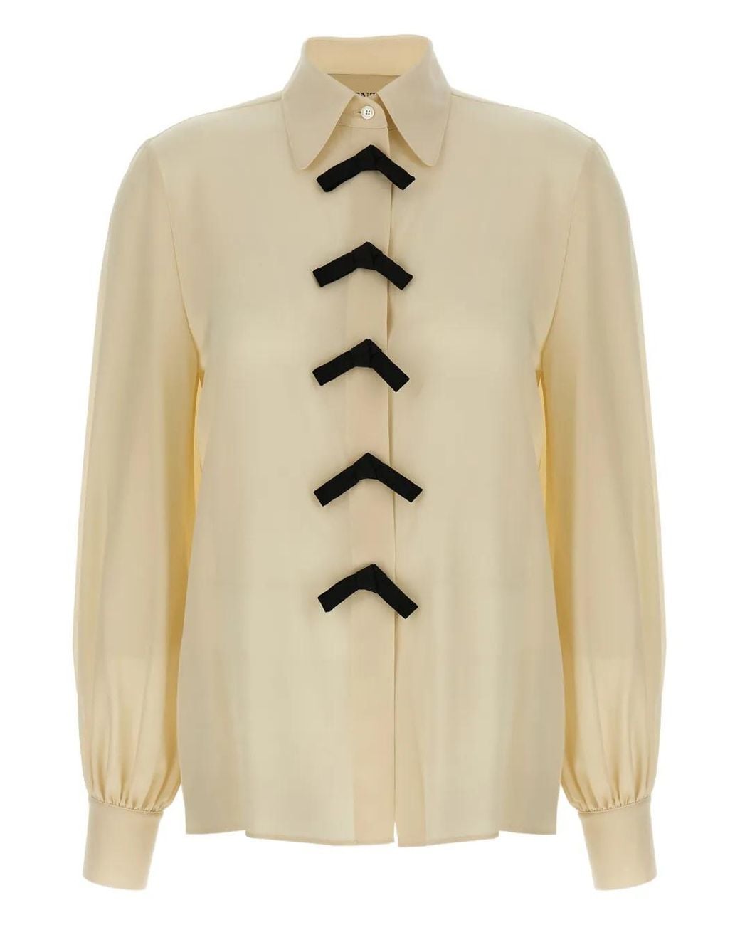 Valentino Garavani Natural Bow-Detail Button-Fastening Shirt