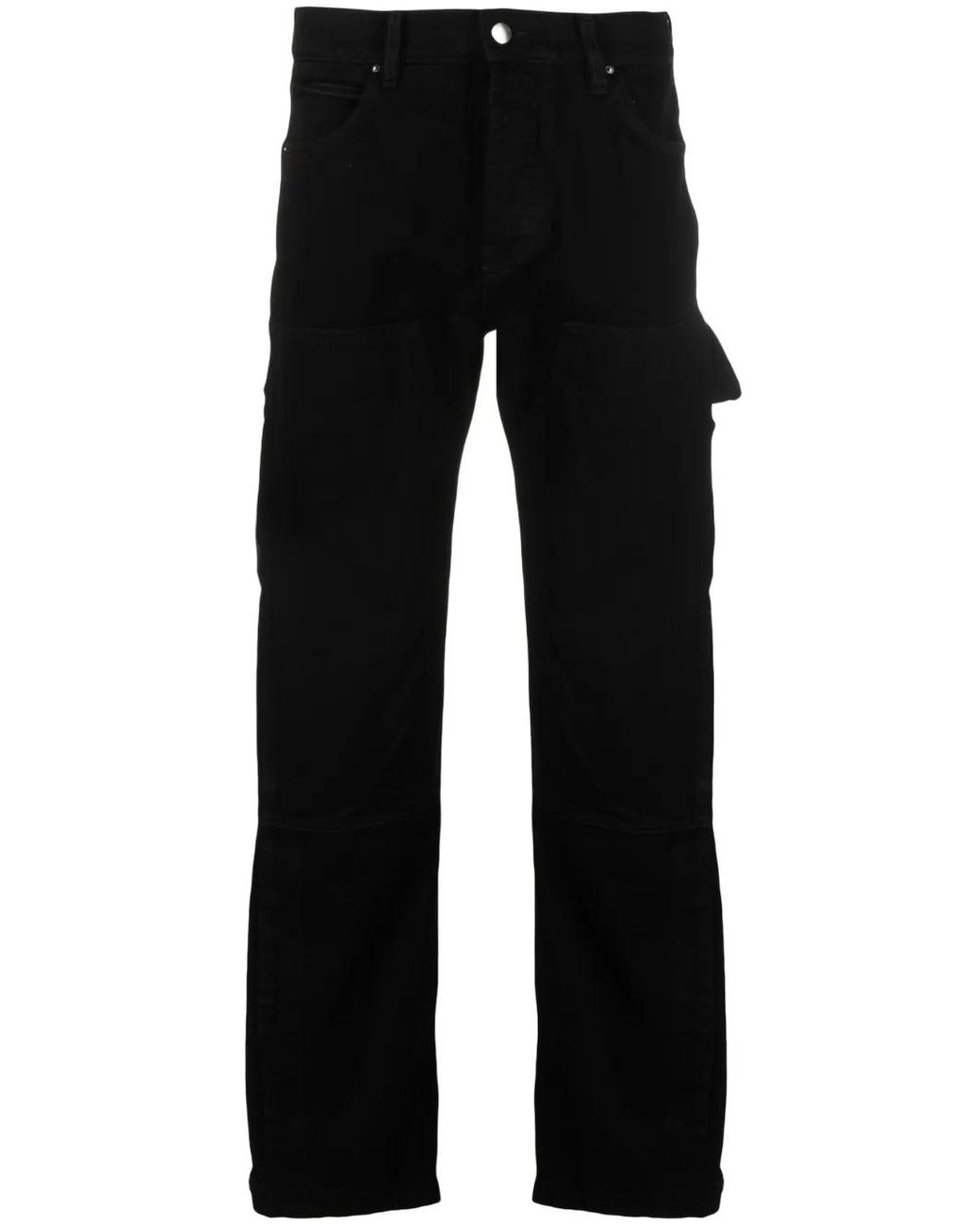 Amiri Black Distressed Straight-Leg Jeans for men