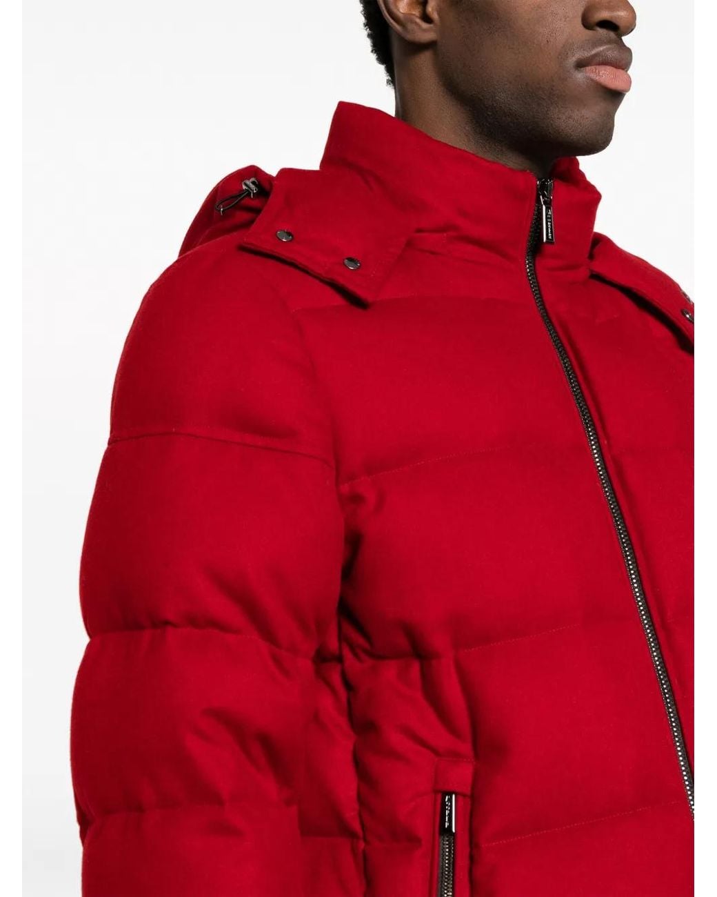 Moorer Red Brett Hooded Down Jacket for men