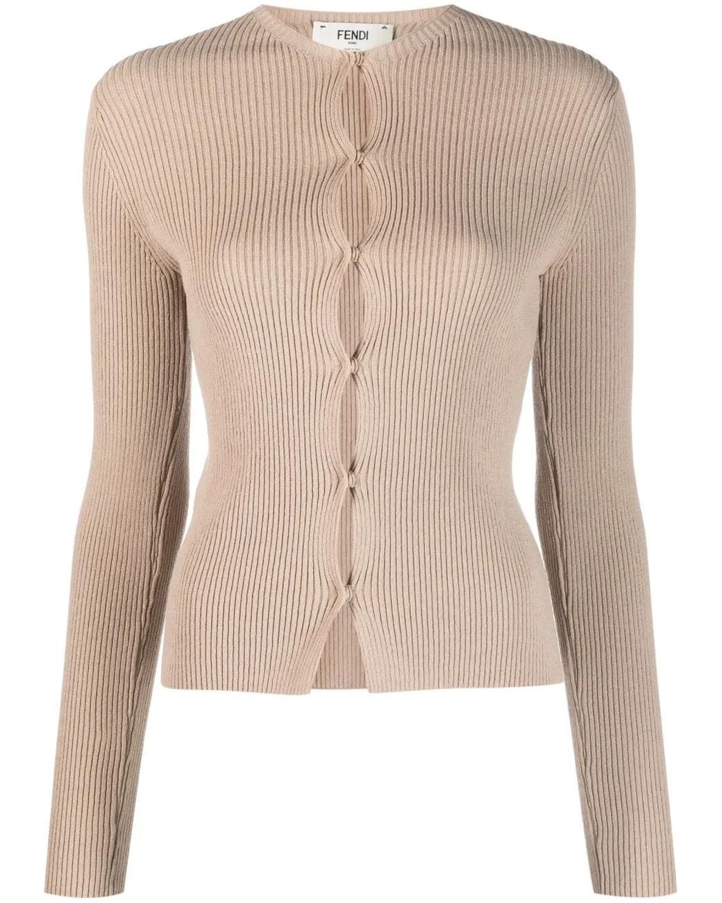 Fendi Geribbeld Katoenen Vest in het Natural