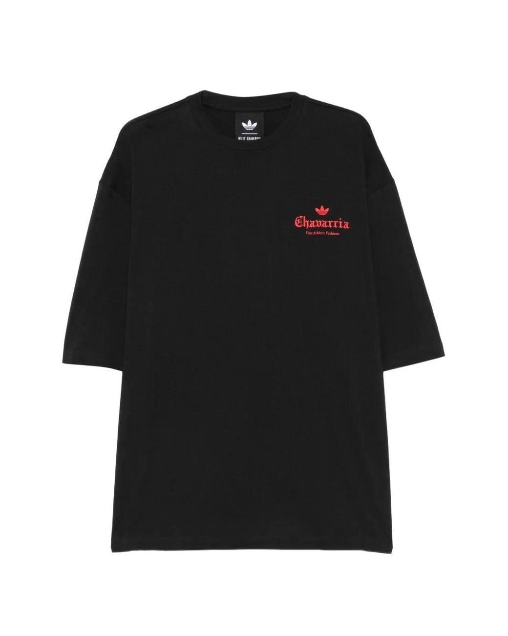 Willy Chavarria Black X Adidas Logo-Print Rose-Print T-Shirt for men