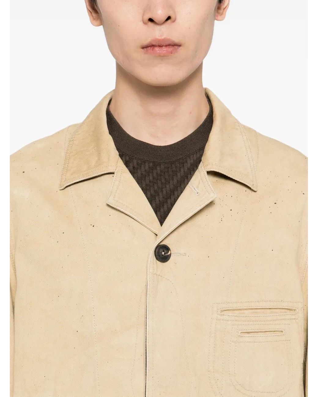 Giacca Denim di Ziggy Chen in Natural da Uomo