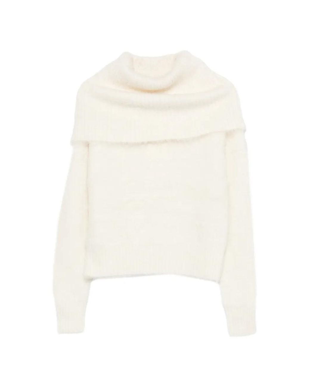 Totême White Funnel Alpaca-Blend Sweater