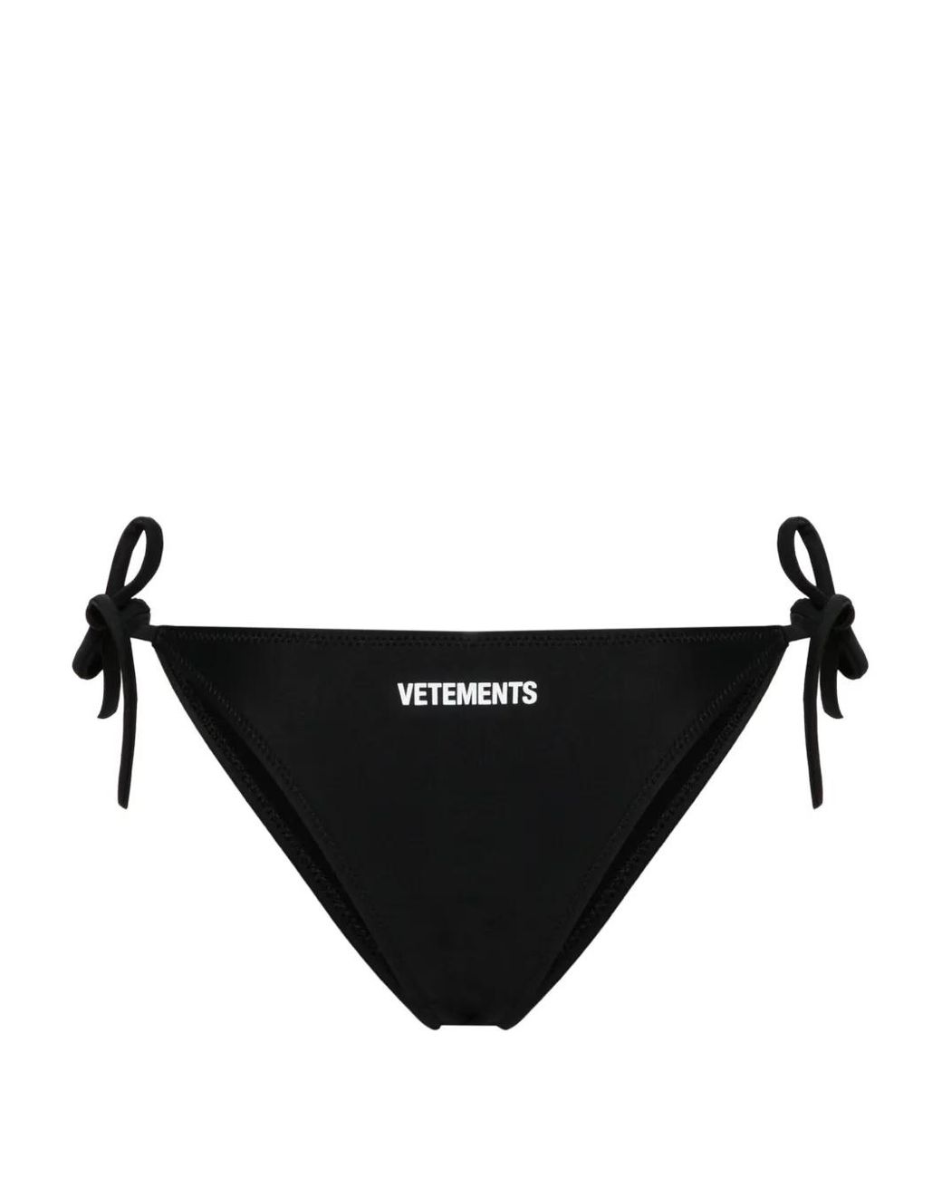Vetements Black Logo-Print Tied Bikini Bottom