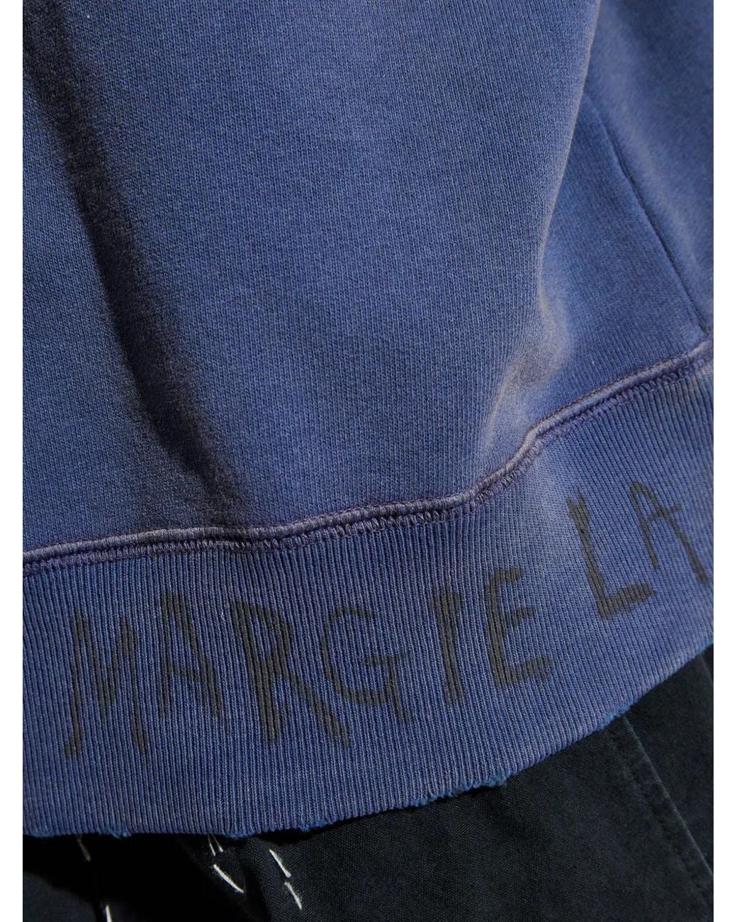 Maison Margiela Blue Logo-Print Sweatshirt for men