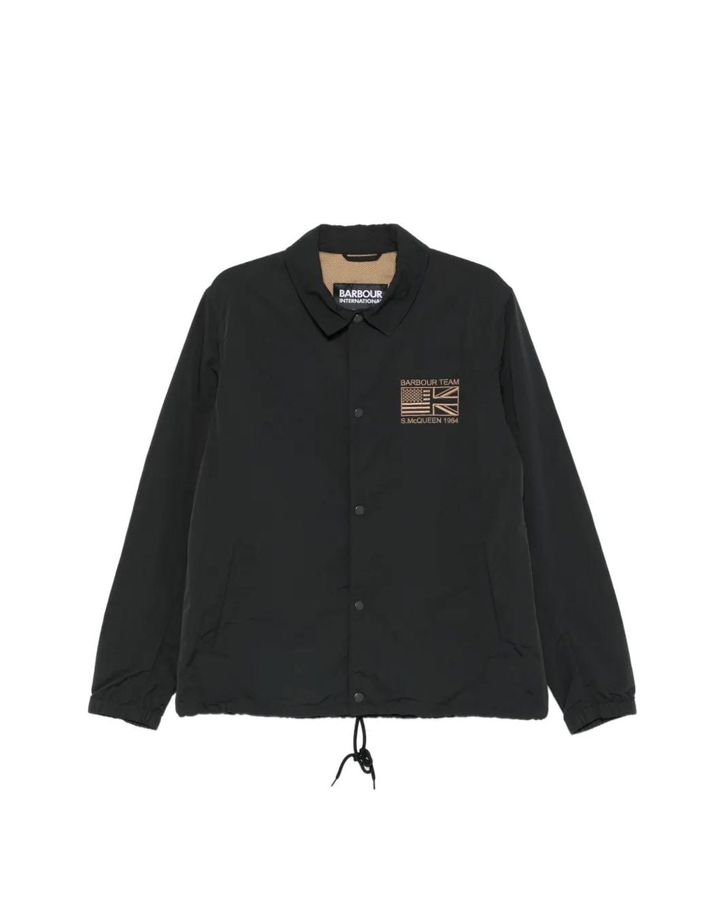 Barbour Black B.Intl Coach Logo-Embroidered Shirt Jacket for men