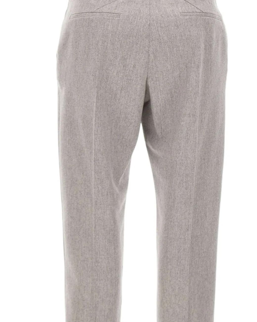 Eleventy Gray Pressed-Crease Trousers