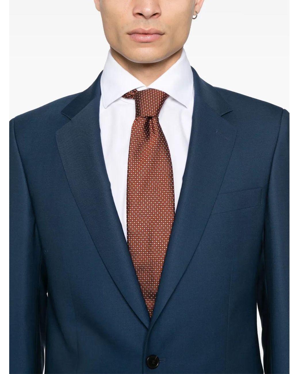 Fursac Blue Single-Breasted Suit for men