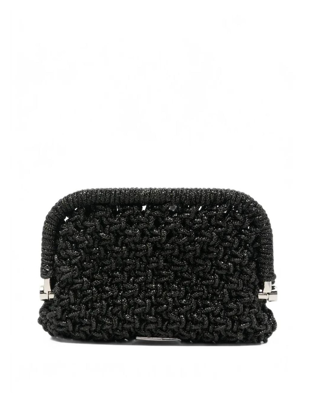 Twentyfourhaitch Black Kaira Clutch Bag