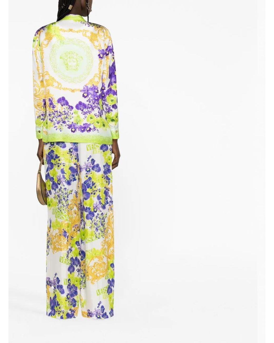 Versace White Baroque-print Trousers