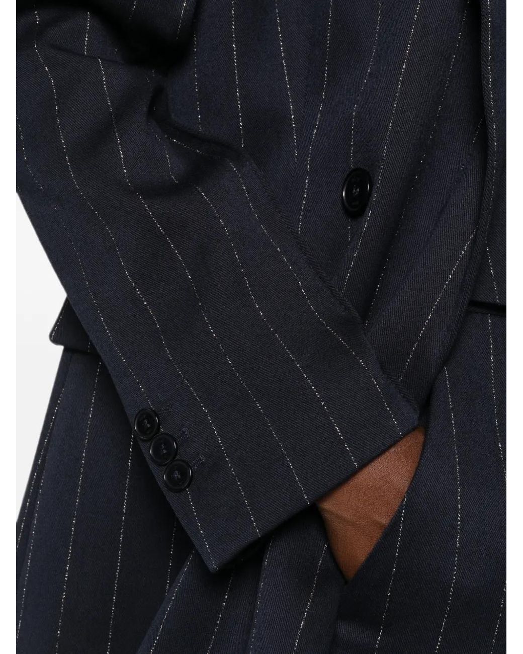Maje Blue Double-Breasted Suit Jacket