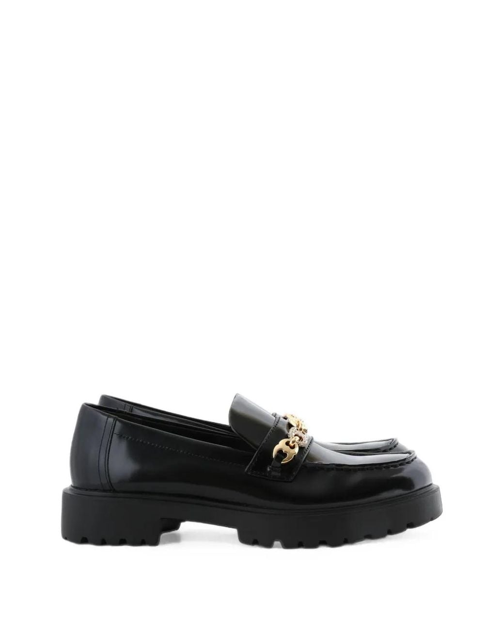 Tory Burch Black Pavé Gemini-Link Lug Loafers