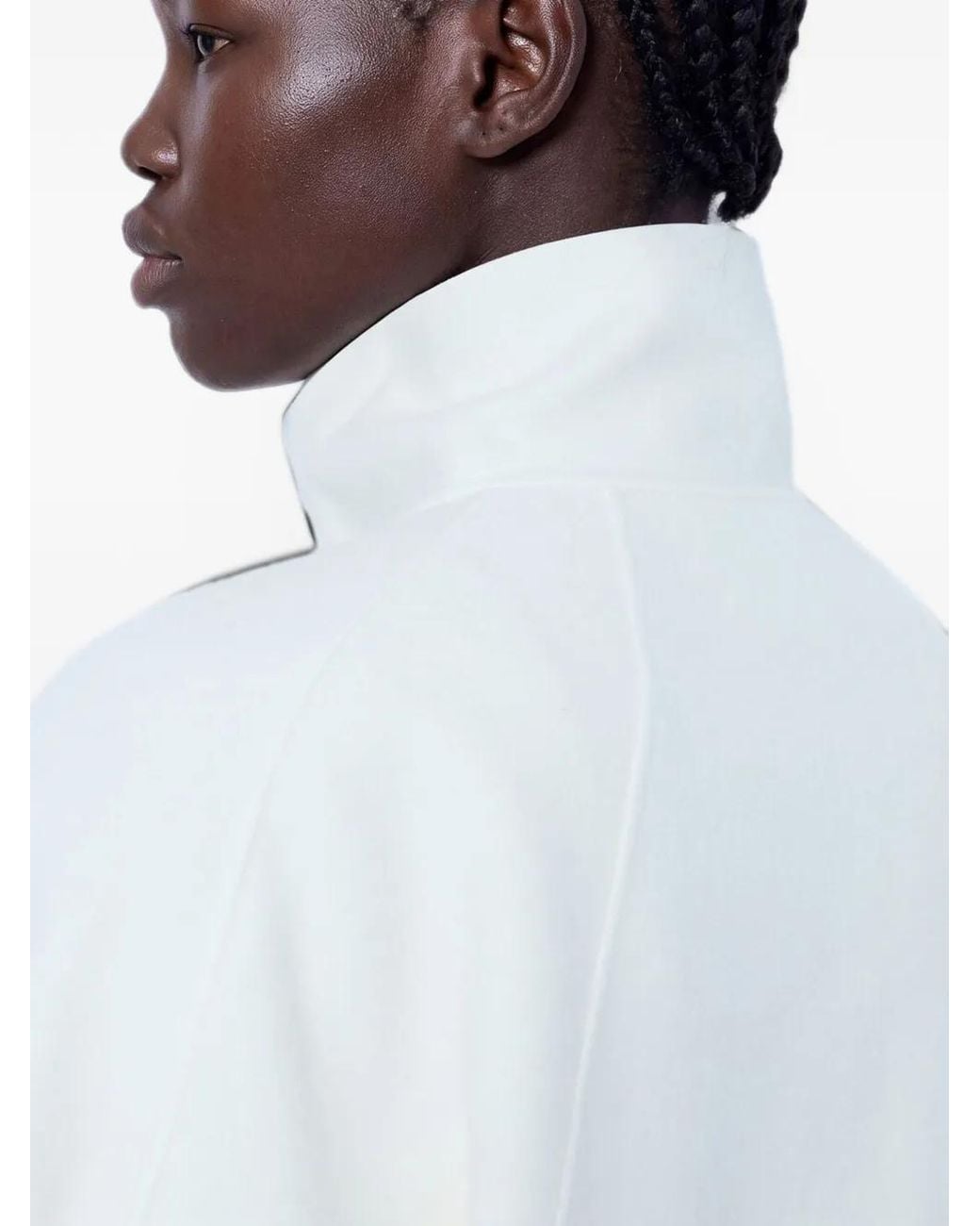Max Mara White Raglan-Sleeve High-Neck Sweater
