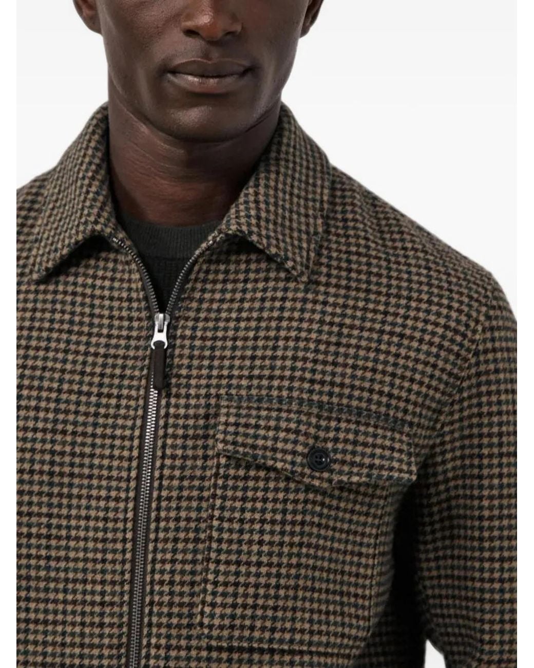 Hartford Gray Dandy Houndstooth-Pattern Jacket for men